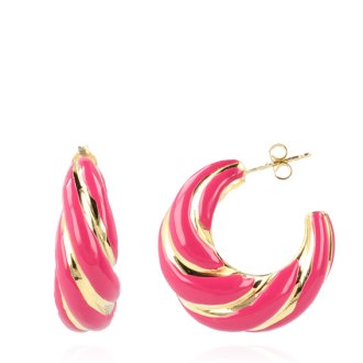 Lott Gioielli Twist Creole Small Fuchsia