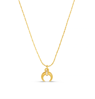 Orelia Fine Pave Crescent Charm Necklace