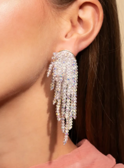 LOTT. gioielli Crystal Silver Oorbellen Babette Glasberry Waterfall L