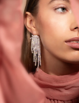 LOTT. gioielli Crystal Silver Oorbellen Babette Glasberry Waterfall L