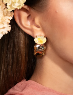 Lott Gioielli Vertical Oval Three Stones M - Shadow Mix