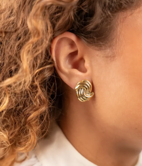 Lott Gioielli Earring Hollowed Double Wave