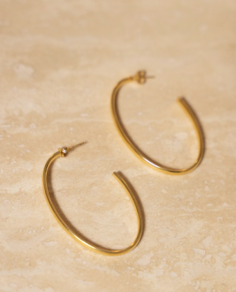 Lott.gioielli Gouden Creool Ovaal Oorbellen