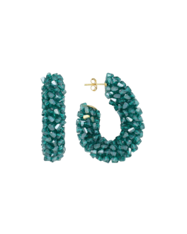 Lott Gioielli Green Earrings Pascalle Creole Raw L