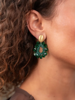 Lott Gioielli Flower Drop Element - Emerald