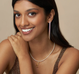 Orelia Cupchain Waterfall Drop Earrings