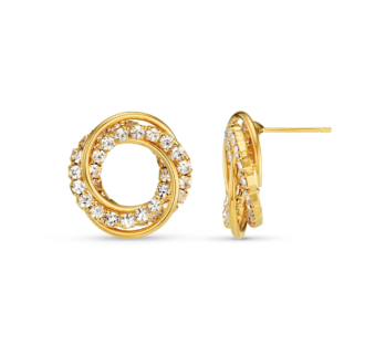 Orelia Interlocking Pave Circle Studs
